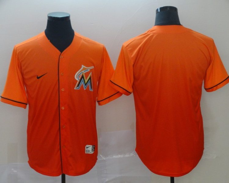 Men's Miami Marlins Orange Gradient Blank Jersey
