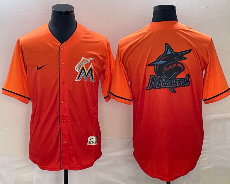 Men's Miami Marlins Orange Gradient Team Jersey