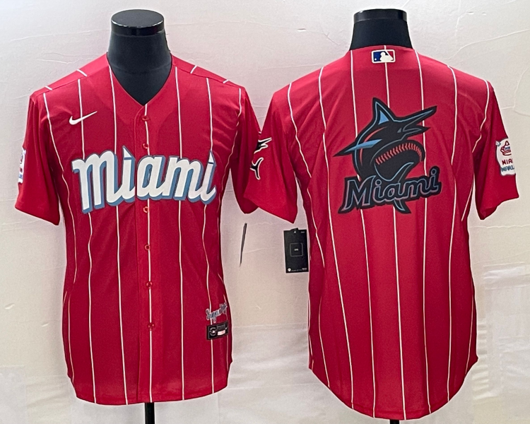 Men's Miami Marlins Red City Connect Team Jersey