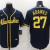 Men's Milwaukee Brewers Willy Adames #27 Navy Jersey
