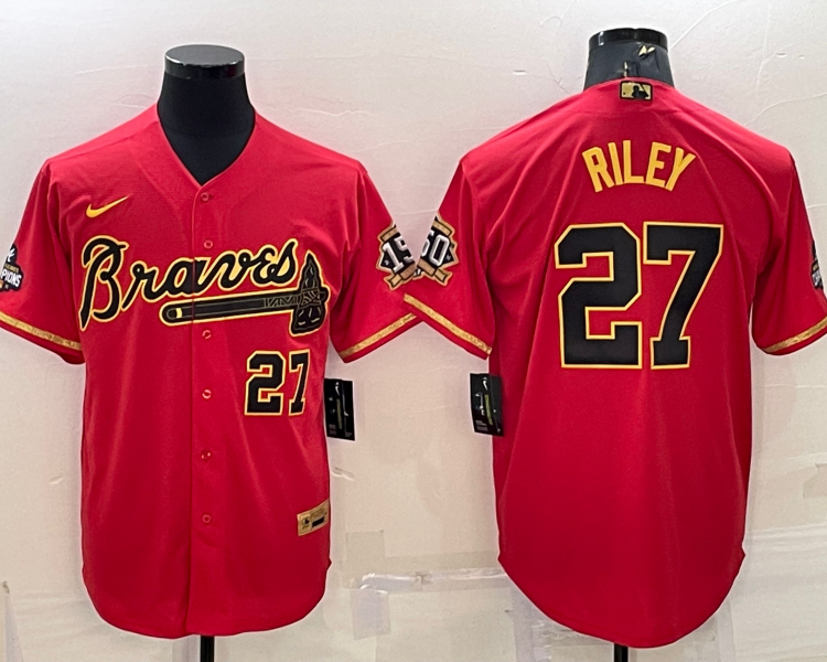 Men's Atlanta Braves Austin Riley #27 Red Jersey