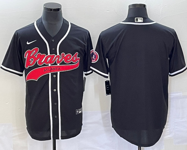Men's Atlanta Braves Black Blank Jersey Joint Edition