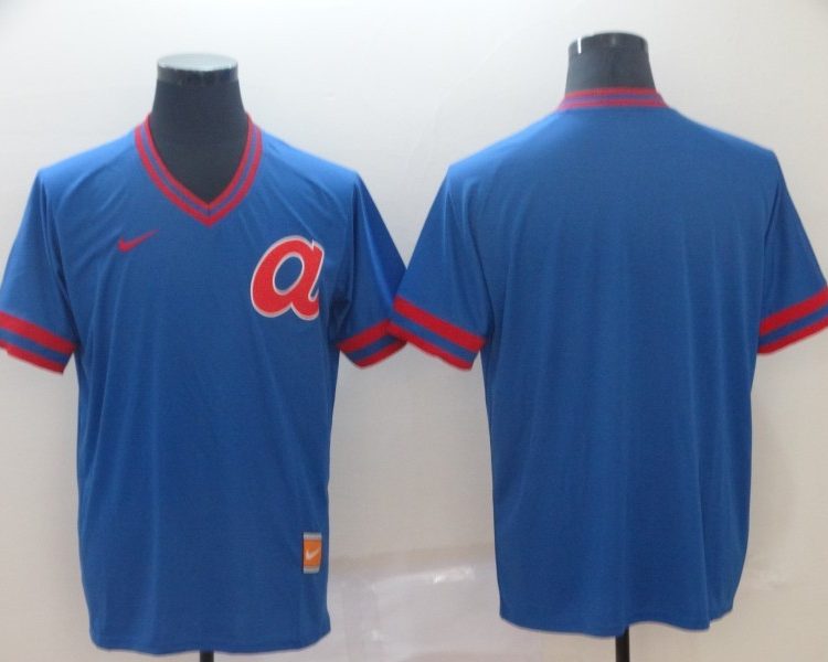 Men's Atlanta Braves Blue Cooperstown Collection Blank Jersey