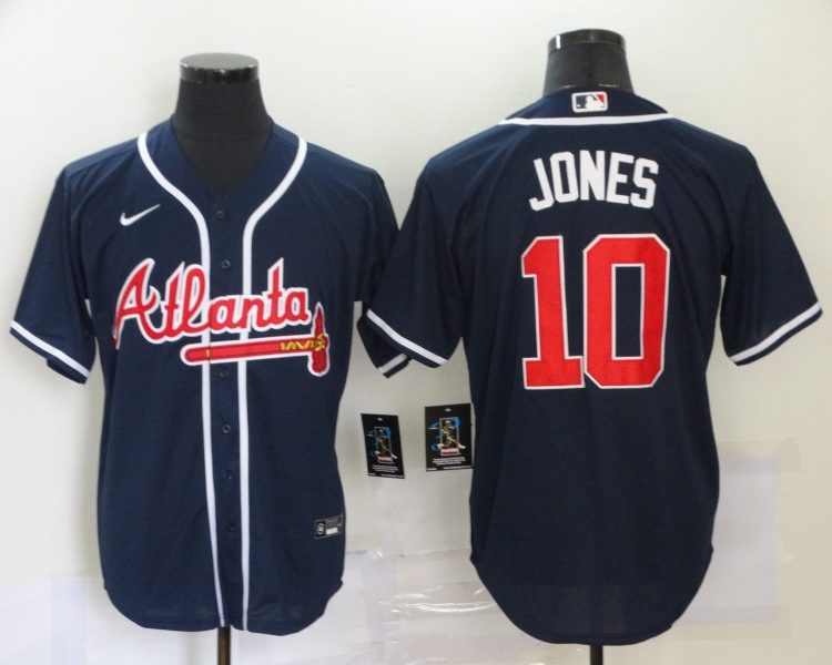Men's Atlanta Braves Chipper Jones #10 Navy Jersey