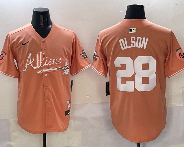 Men's Atlanta Braves Matt Olson #28 Pink 2025 City Connect Limited Jersey