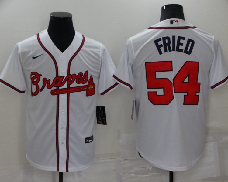 Men's Atlanta Braves Max Fried #54 White Jersey