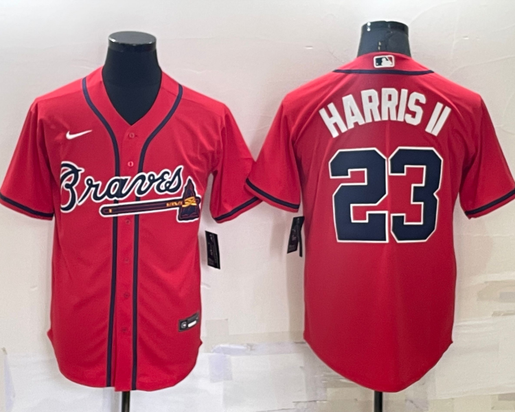 Men's Atlanta Braves Michael Harris II #23 Red Baseball Jersey