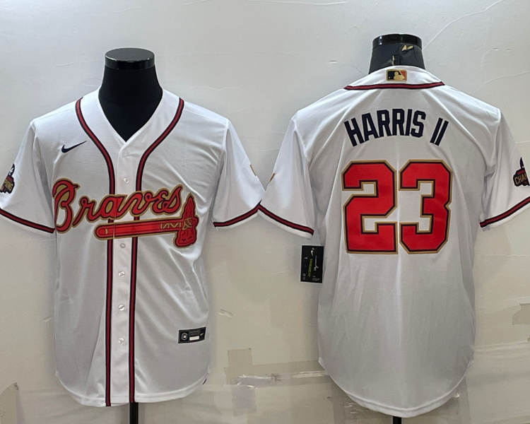 Men's Atlanta Braves Michael Harris II #23 White Jersey