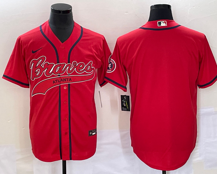 Men's Atlanta Braves Red Blank Jersey Joint Edition
