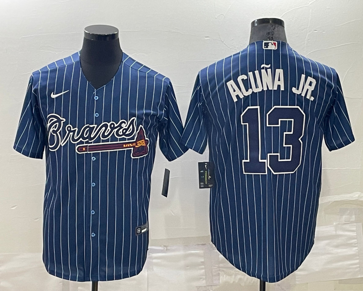 Men's Atlanta Braves Ronald Acuna Jr. #13 Blue Baseball Jersey
