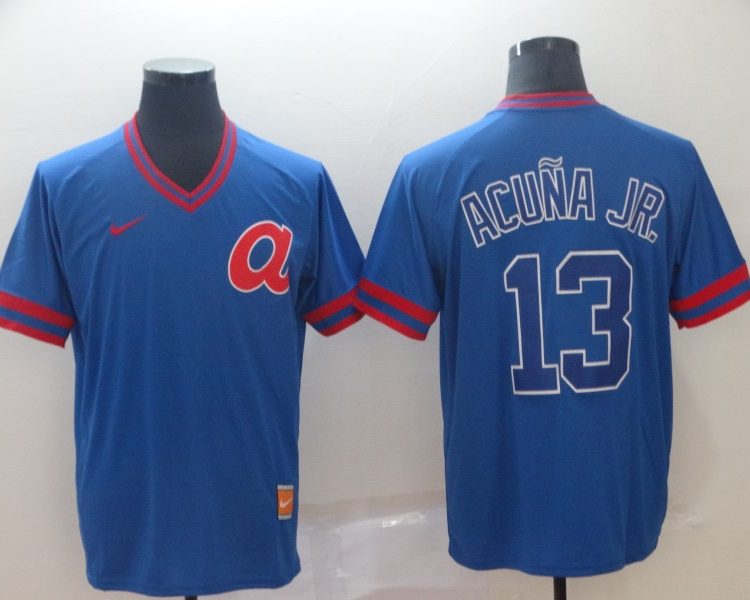 Men's Atlanta Braves Ronald Acuna Jr. #13 Blue Jersey