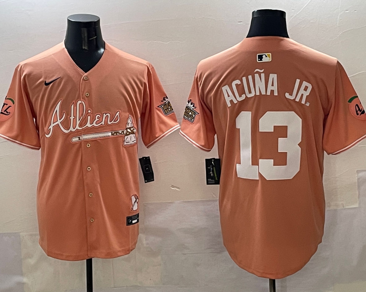 Men's Atlanta Braves Ronald Acuna Jr. #13 Pink 2025 City Connect Limited Jersey
