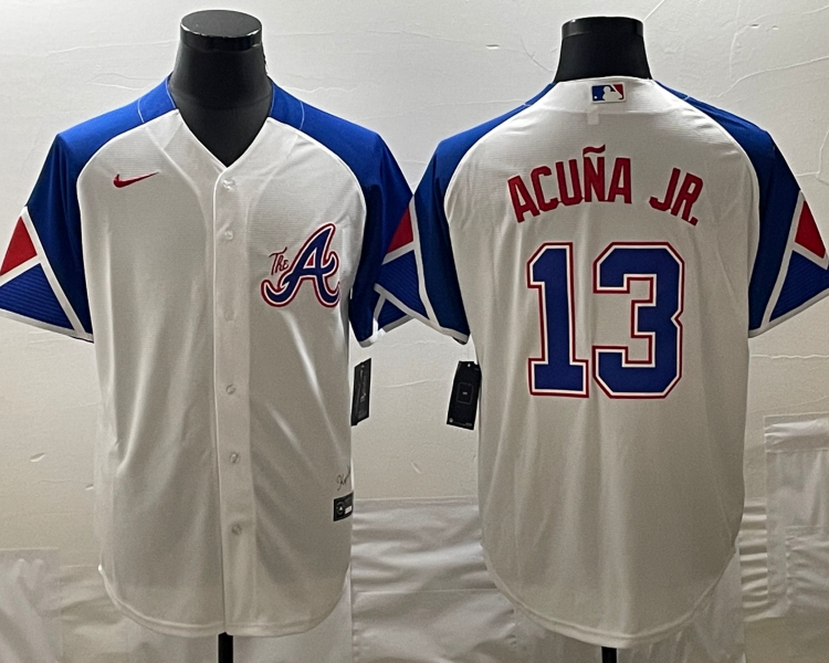 Men's Atlanta Braves Ronald Acuna Jr. #13 White 2023 City Connect Jersey