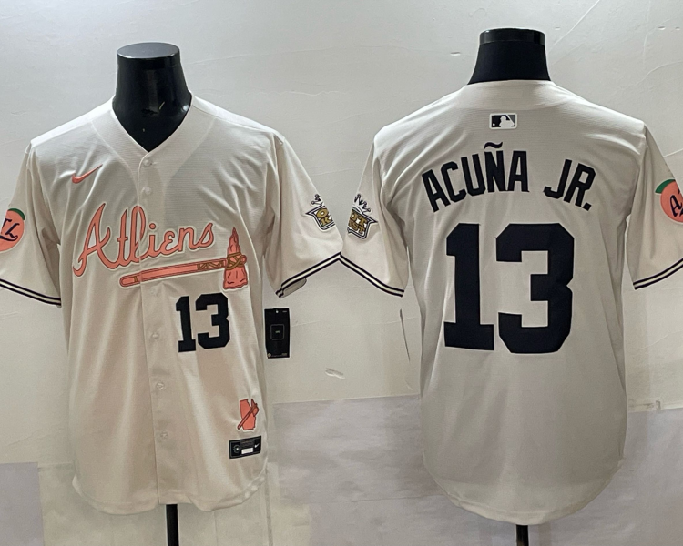 Men's Atlanta Braves Ronald Acuna Jr. #13 White Alternate Jersey