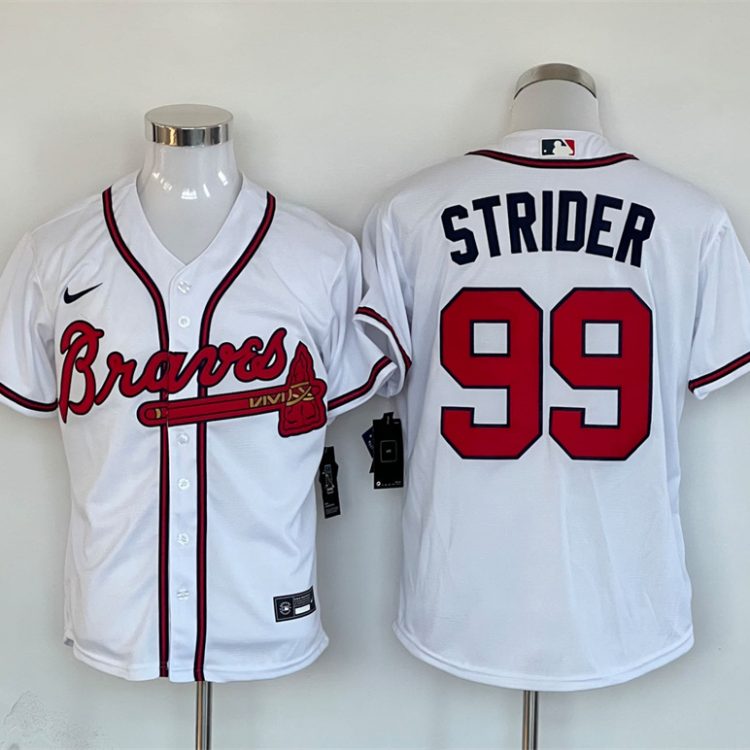Men's Atlanta Braves Spencer Strider #99 White Jersey
