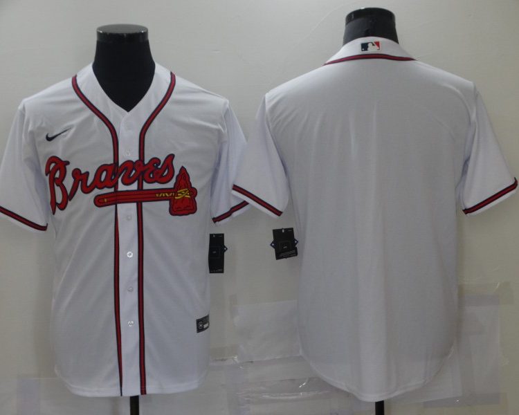 Men's Atlanta Braves White Home Blank Jersey