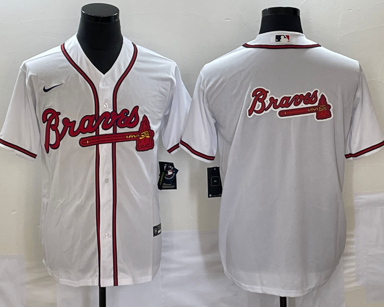 Men's Atlanta Braves White Home Team Jersey