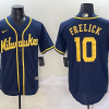 Men's Milwaukee Brewers Sal Frelick #10 Navy Alternate Limited Jersey