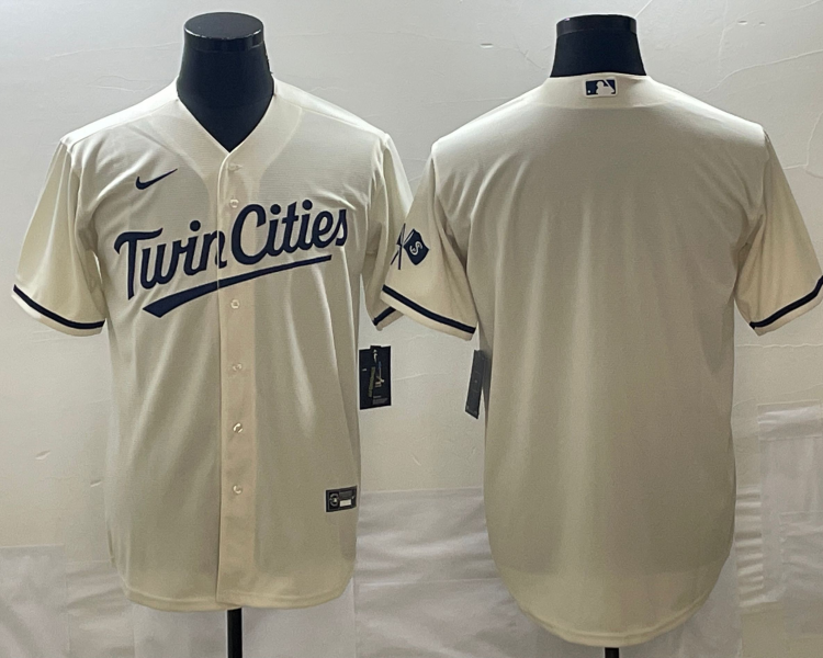 Men's Minnesota Twins Beige Alternate Team Blank Jersey
