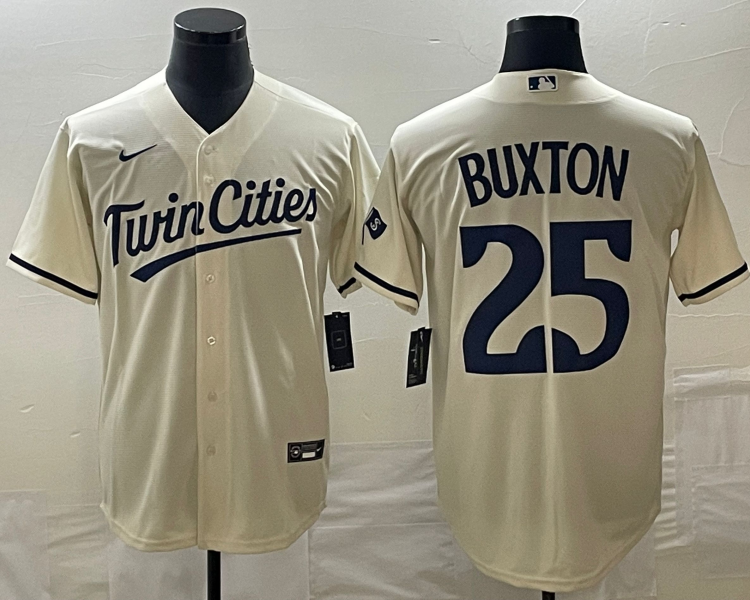 Men's Minnesota Twins Byron Buxton #25 Beige Alternate Jersey