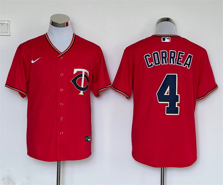 Men's Minnesota Twins Carlos Correa #4 Red Jersey