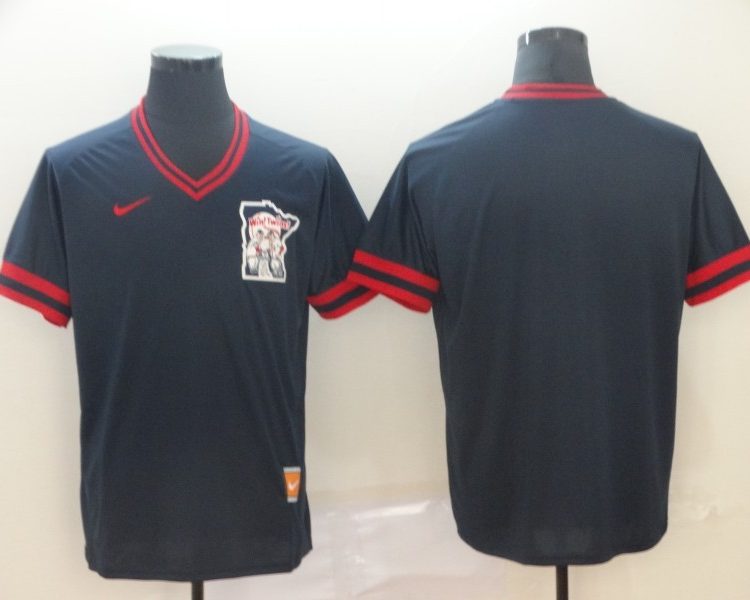 Men's Minnesota Twins Navy Blank Jersey