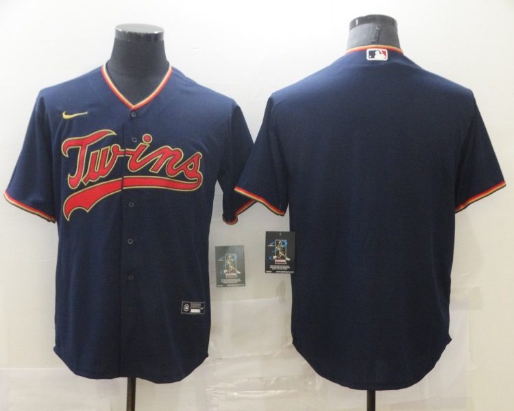 Men's Minnesota Twins Navy Blank Jersey