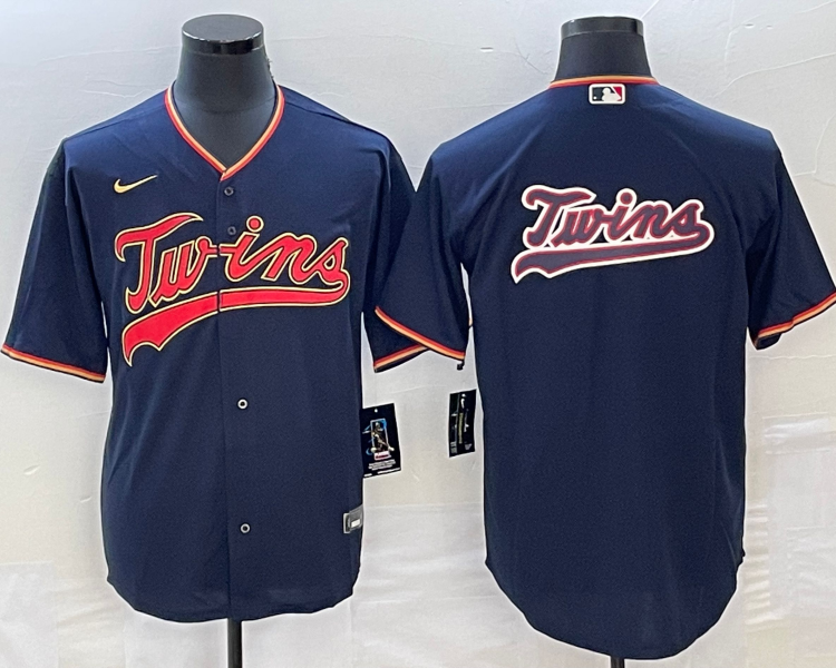 Men's Minnesota Twins Navy Logo Jersey