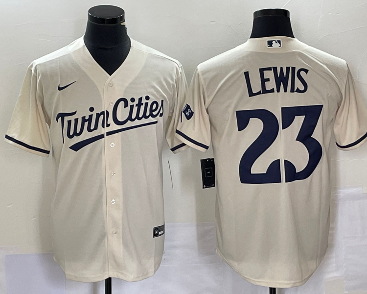 Men's Minnesota Twins Royce Lewis #23 Beige Alternate Jersey