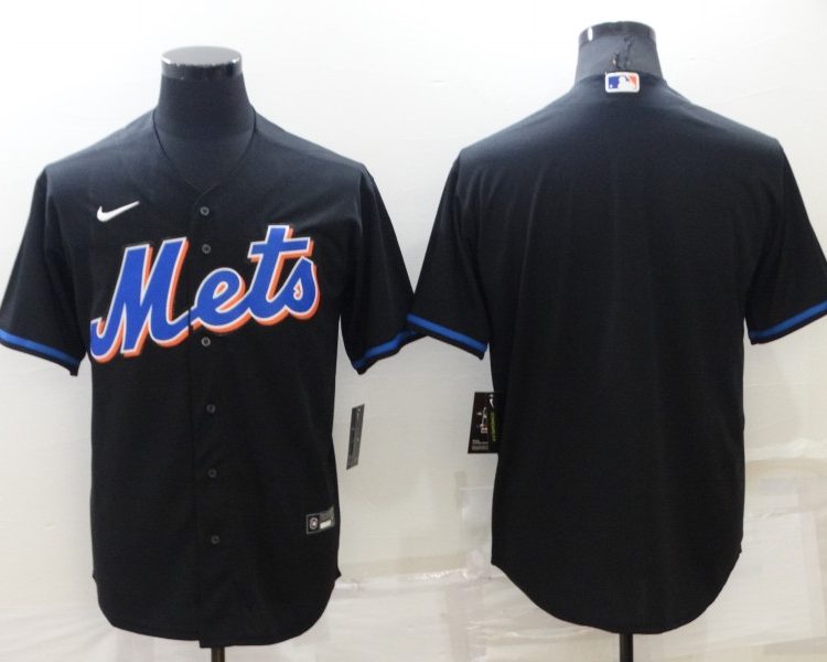 Men's New York Mets Black 2022 Alternate Blank Jersey