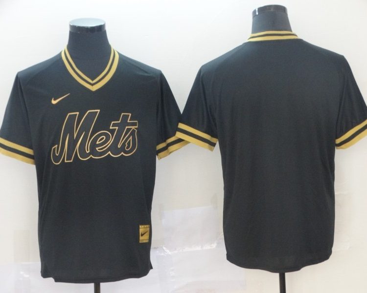 Men's New York Mets Black Blank Jersey