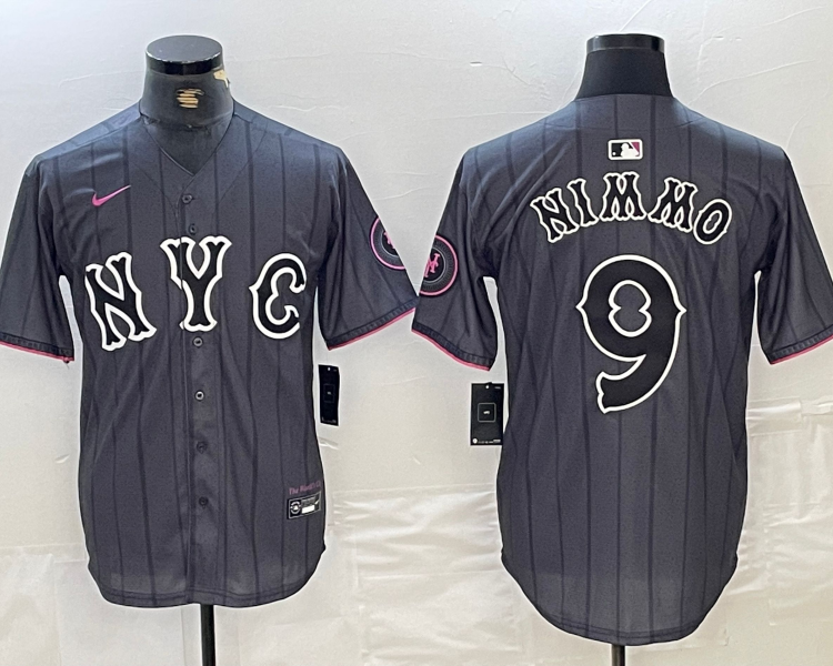 Men's New York Mets Brandon Nimmo #9 Graphite 2024 City Connect Limited Jersey
