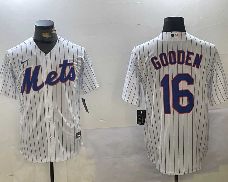 Men's New York Mets Dwight Gooden #16 White Home Jersey