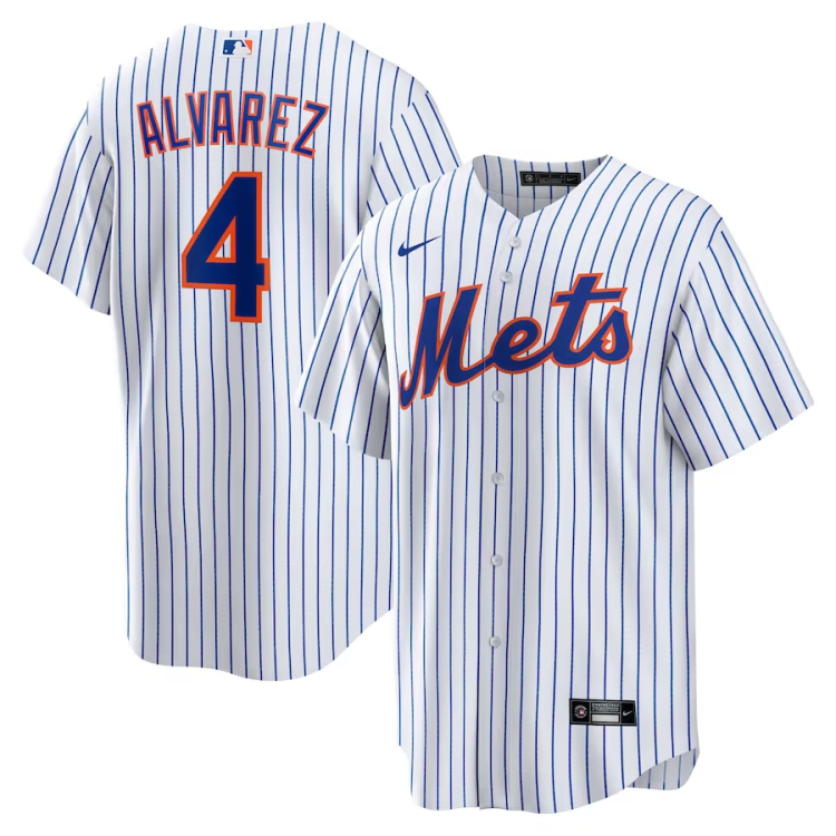 Men's New York Mets Francisco Alvarez #4 White Jersey