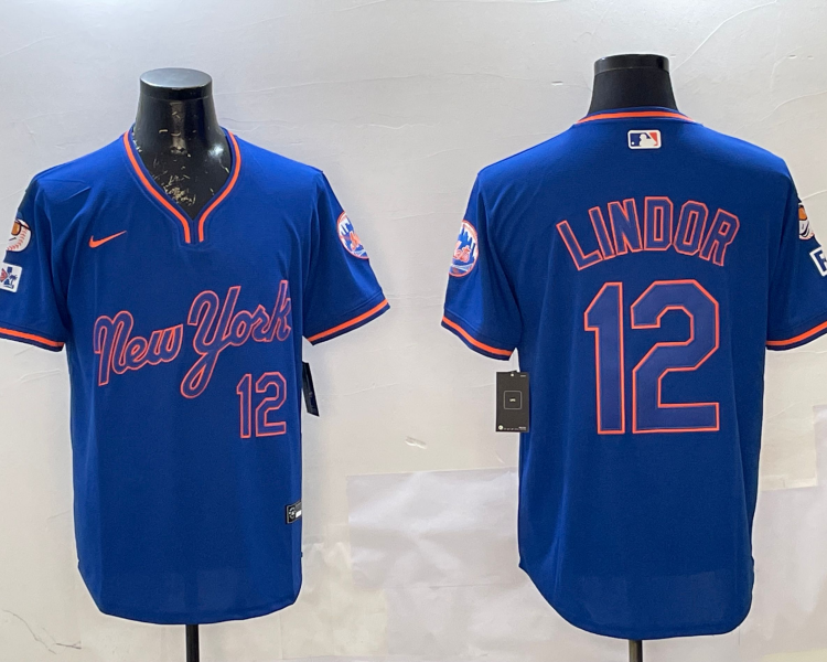Men's New York Mets Francisco Lindor #12 Royal Jersey