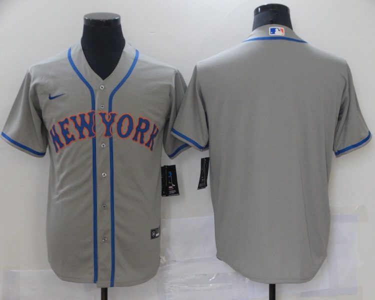 Men's New York Mets Gray Road Authentic Blank Jersey