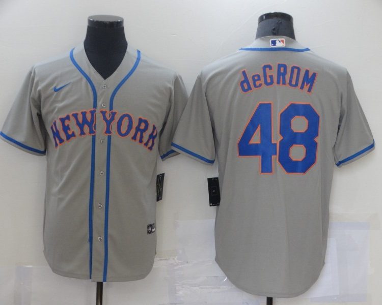 Men's New York Mets Jacob deGrom #48 Gray Baseball Jersey