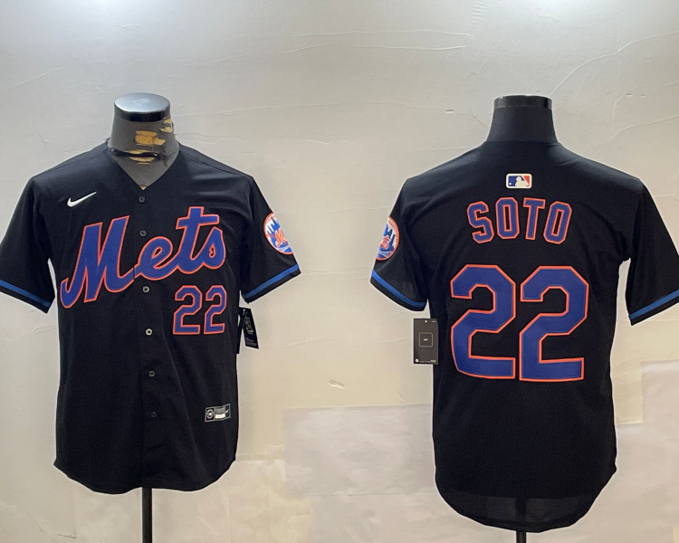 Men's New York Mets Juan Soto #22 Black Alternate Limited Jersey