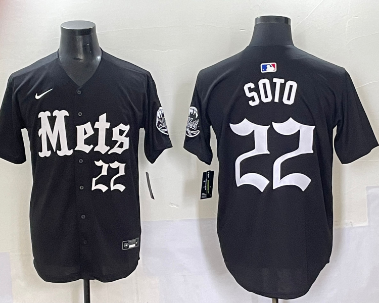 Men's New York Mets Juan Soto #22 Black Jersey