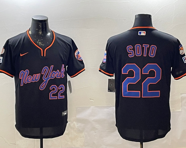 Men's New York Mets Juan Soto #22 Black Jersey