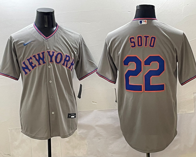 Men's New York Mets Juan Soto #22 Gray Jersey