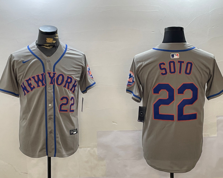 Men's New York Mets Juan Soto #22 Gray Jersey
