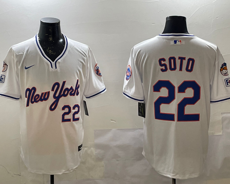 Men's New York Mets Juan Soto #22 White Jersey