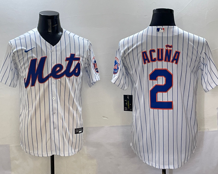 Men's New York Mets Luisangel Acuna #2 White Home Jersey