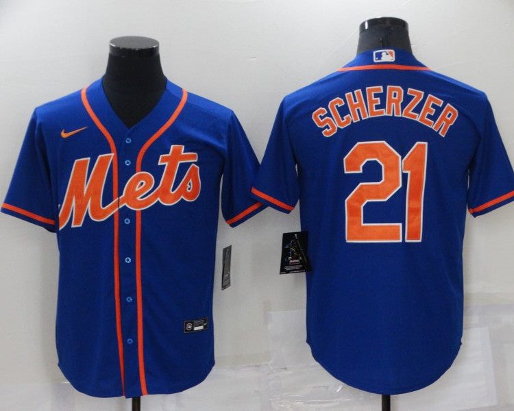 Men's New York Mets Max Scherzer #21 Blue Baseball Jersey