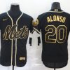 Men's New York Mets Pete Alonso #20 Black Stitched Jersey