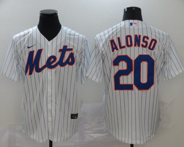 Men's New York Mets Pete Alonso #20 White Baseball Jersey