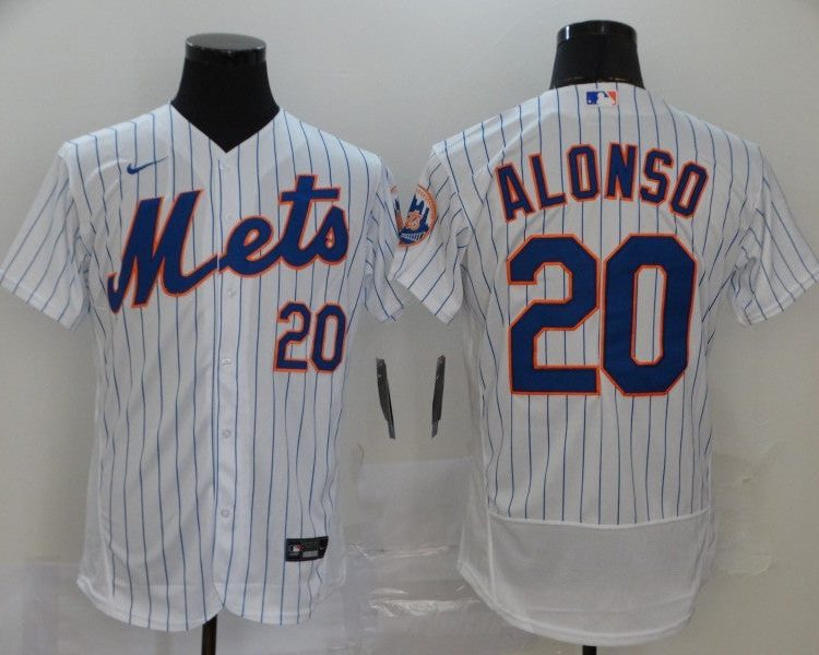 Men's New York Mets Pete Alonso #20 White Jersey