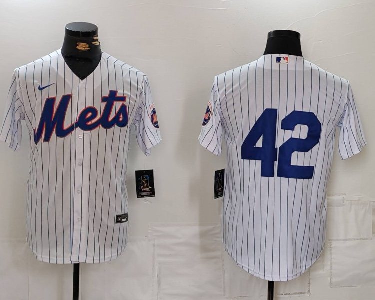 Men's New York Mets White 2024 Jackie Robinson Day Home Limited Jersey