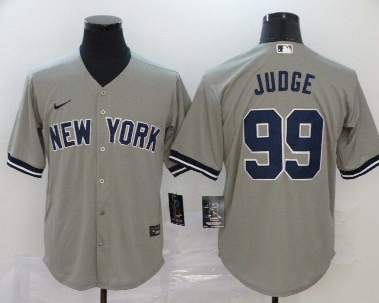 Men's New York Yankees Aaron Judge #99 Gray Baseball Jersey